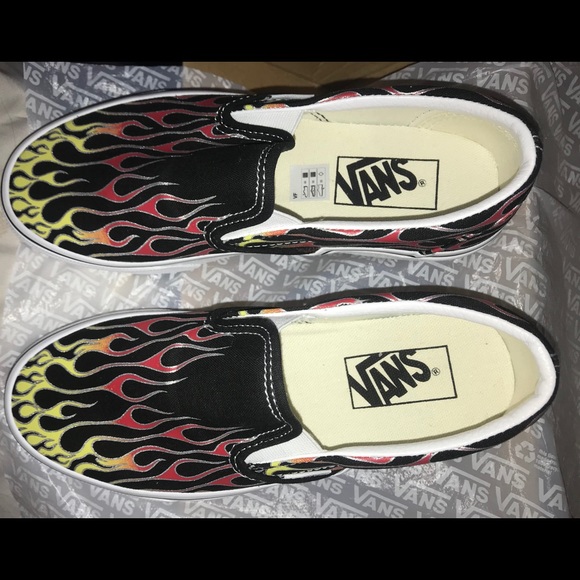 vans slip on mashup flame